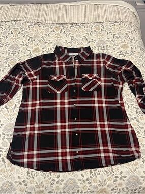Black & Red Plaid Button-Up Shirt